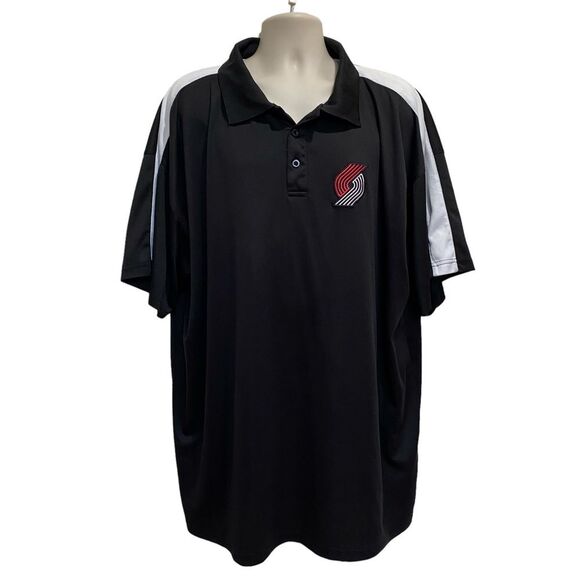 Majestic Portland Trailblazers Polo Shirt Men’s Black White Red Big & Tall 4XLT - Picture 1 of 9